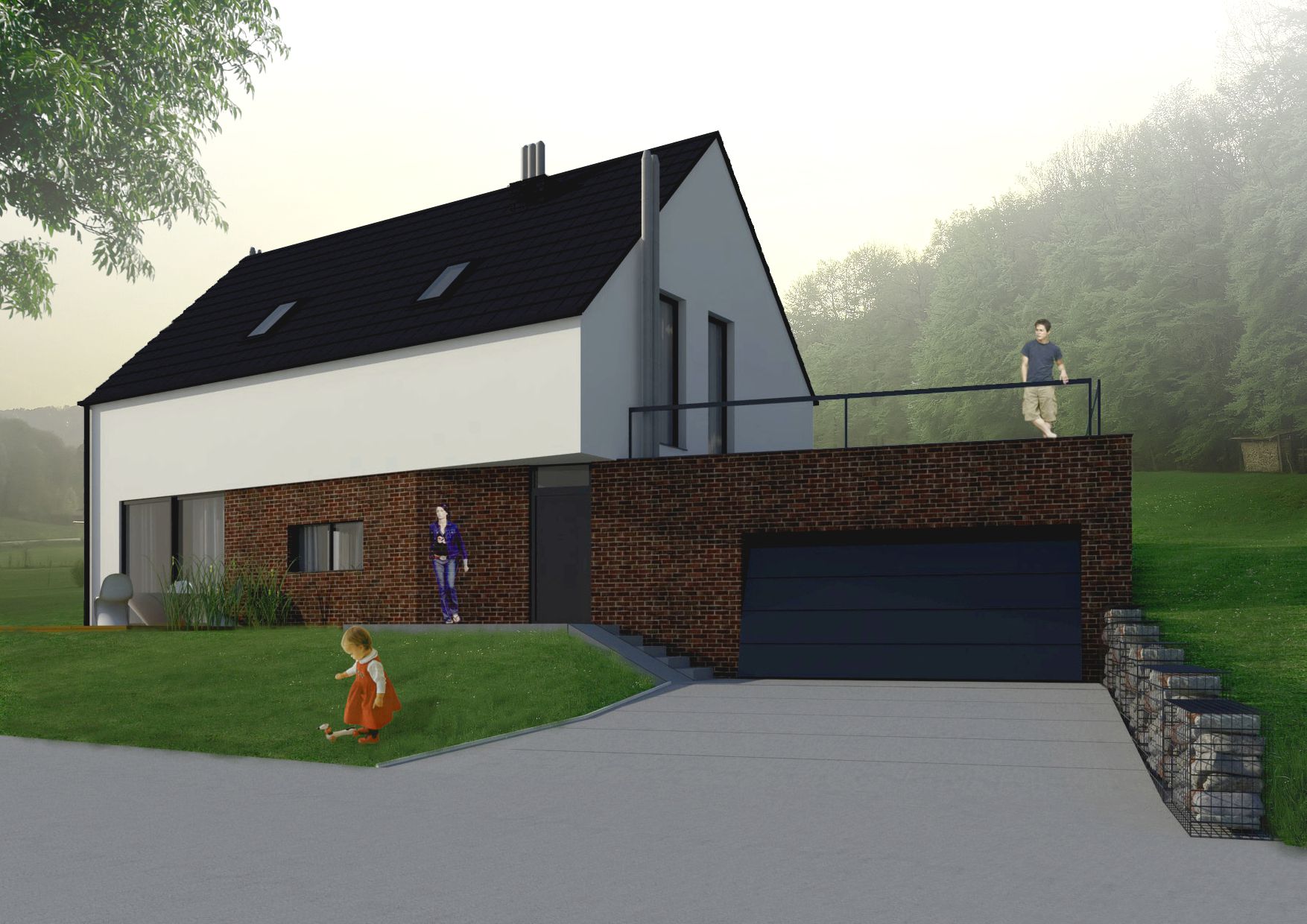 Kompaktowy dom na wzgórzu