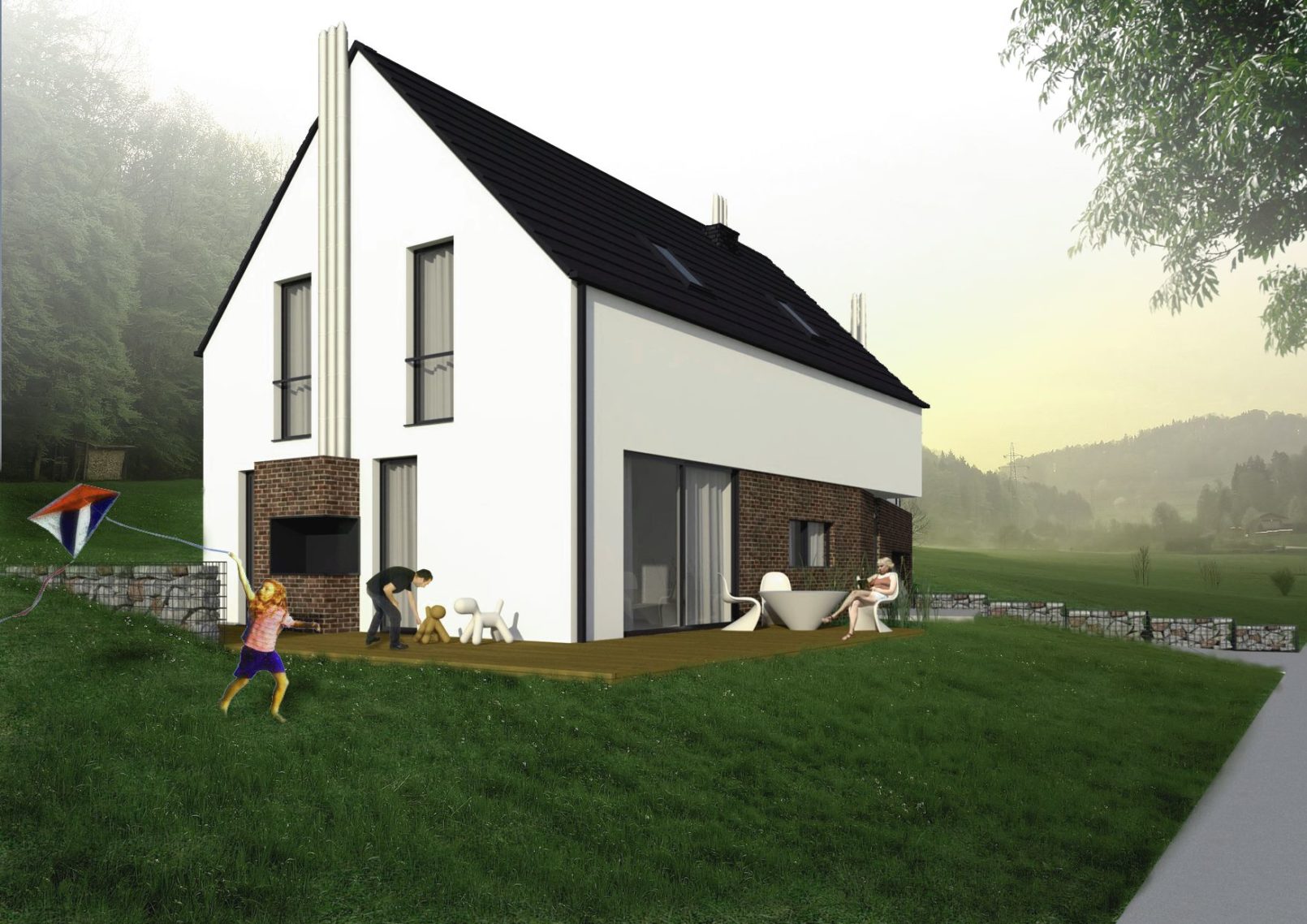 Kompaktowy dom na wzgórzu