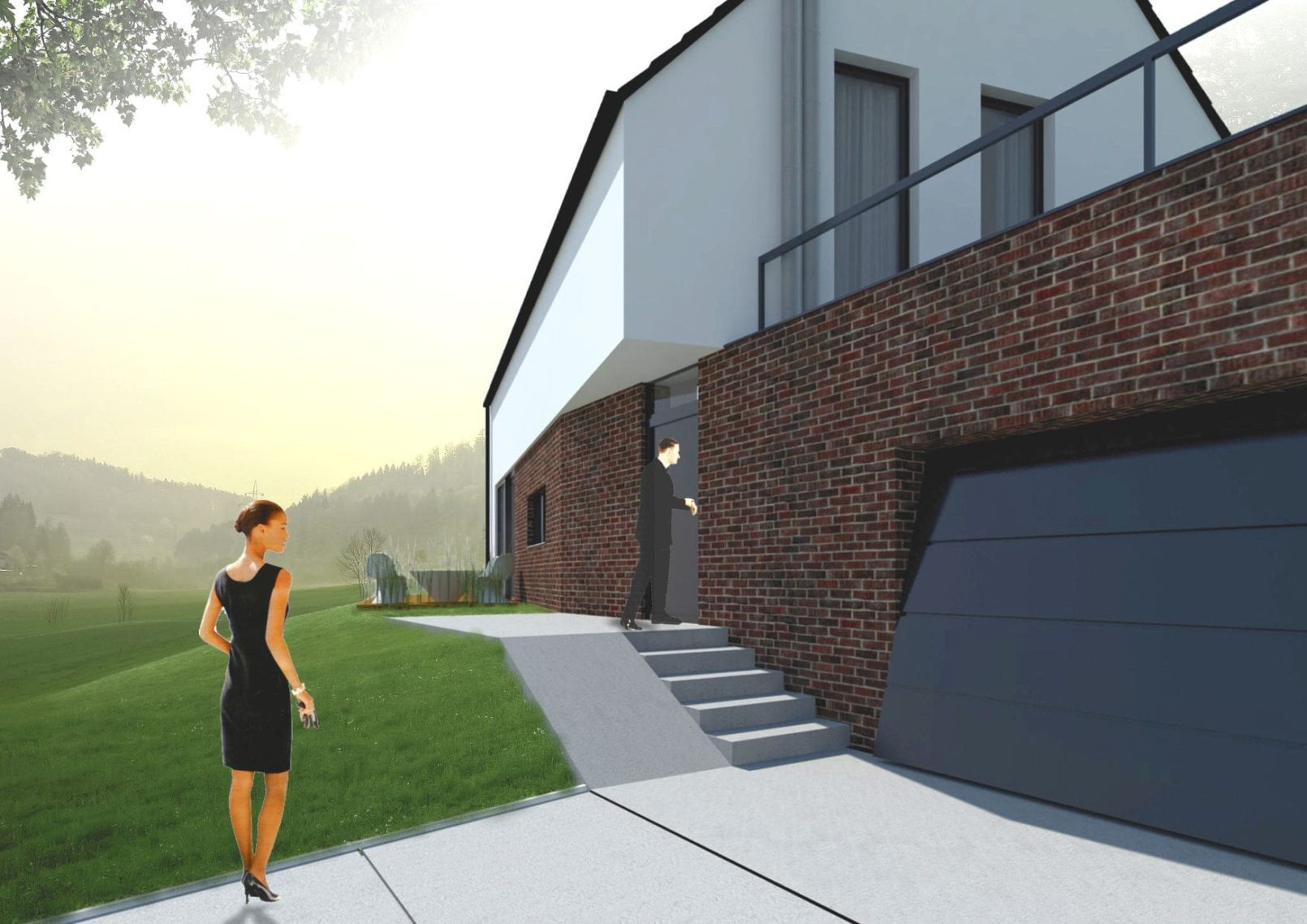 Kompaktowy dom na wzgórzu