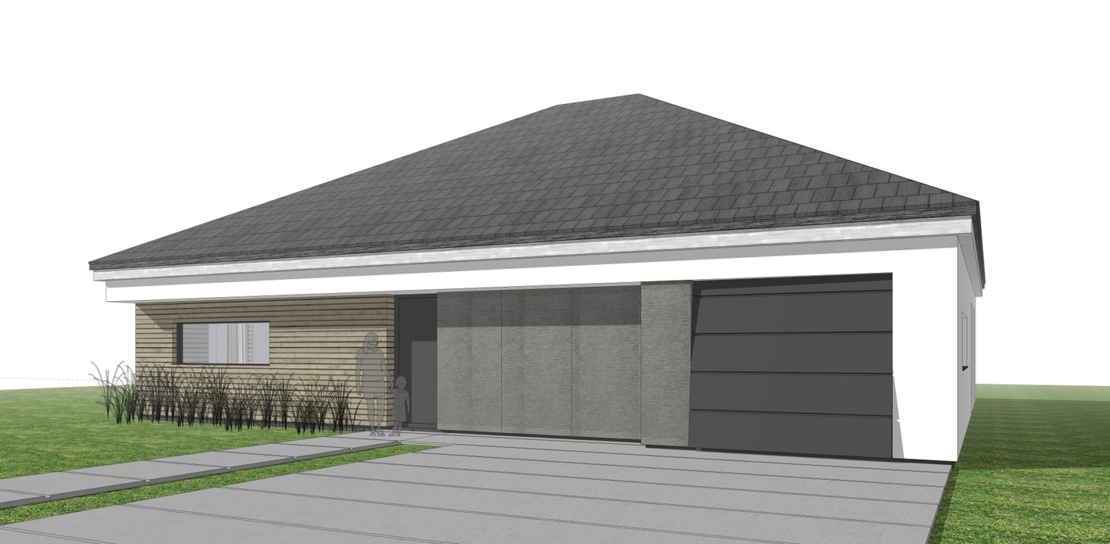 Parterowy dom pod lasem